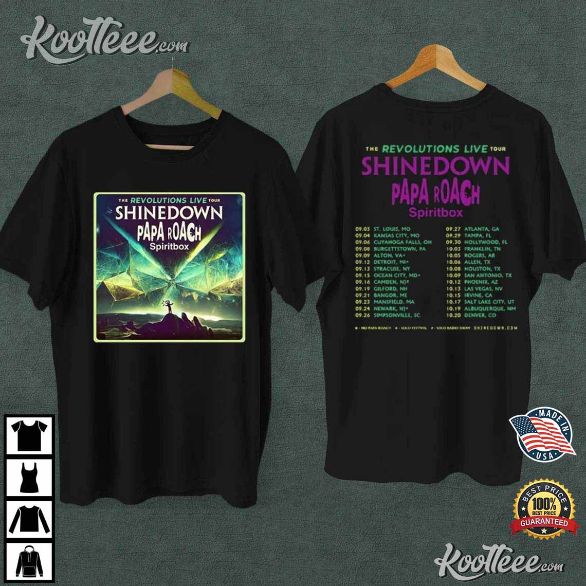 Shinedown Tour 2023 Dates The Revolutions Live Tour T-Shirt