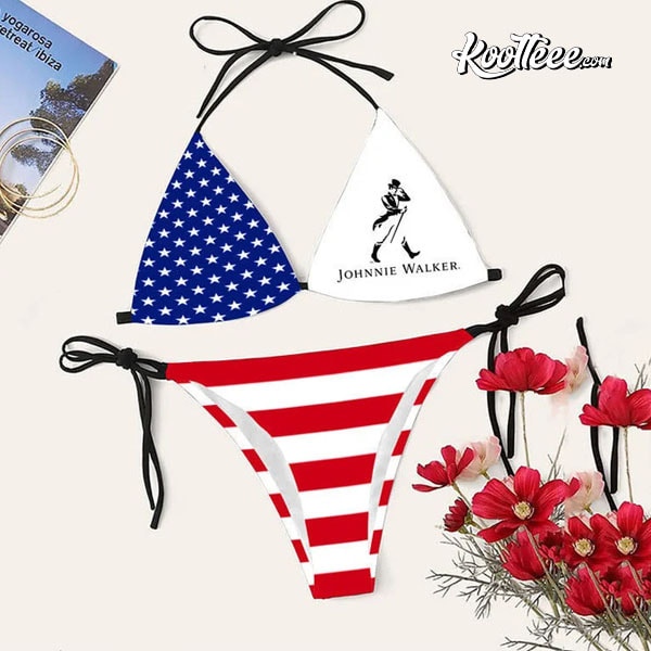 American Flag Johnnie Walker Bikini Set Swimsuit