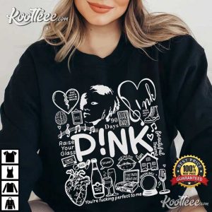 Pink Trustfall Doodle Art Merch Album Lyrics T Shirt 1