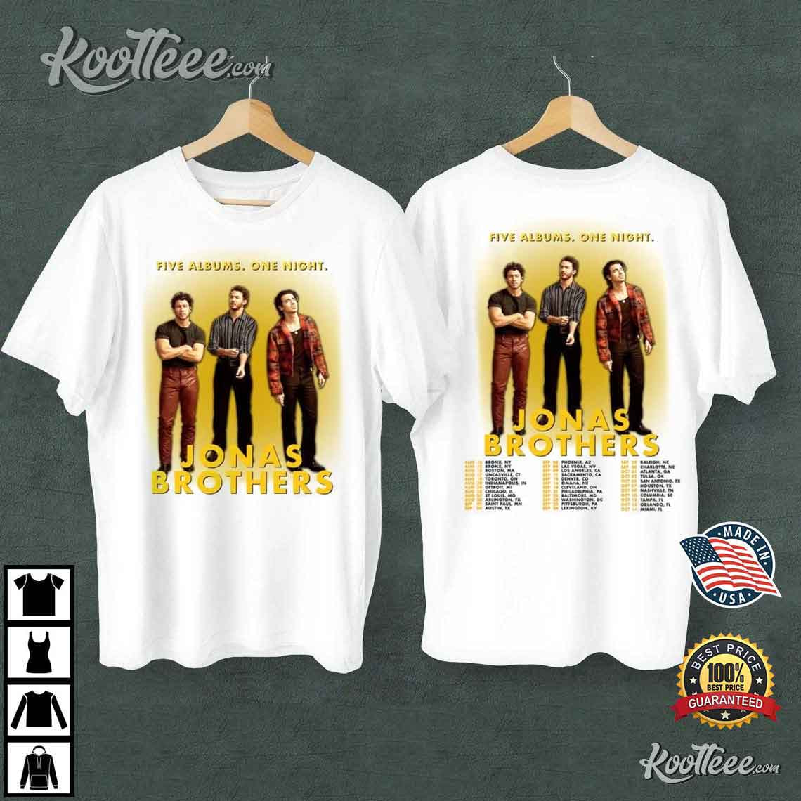 Jonas Brothers Five Albums One Night Tour Gift For Fan T-Shirt