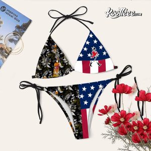 Tropical American Flag Johnnie Walker Bikini Set Swimsuit Beach