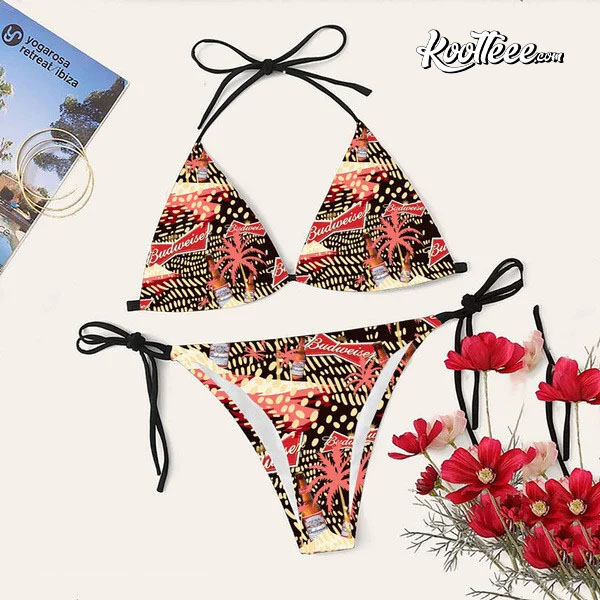 Tropical Palm Island Budweiser Bikini Set Swimsuit