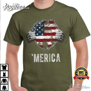 American Flag Superhero 4th July T Shirt 2