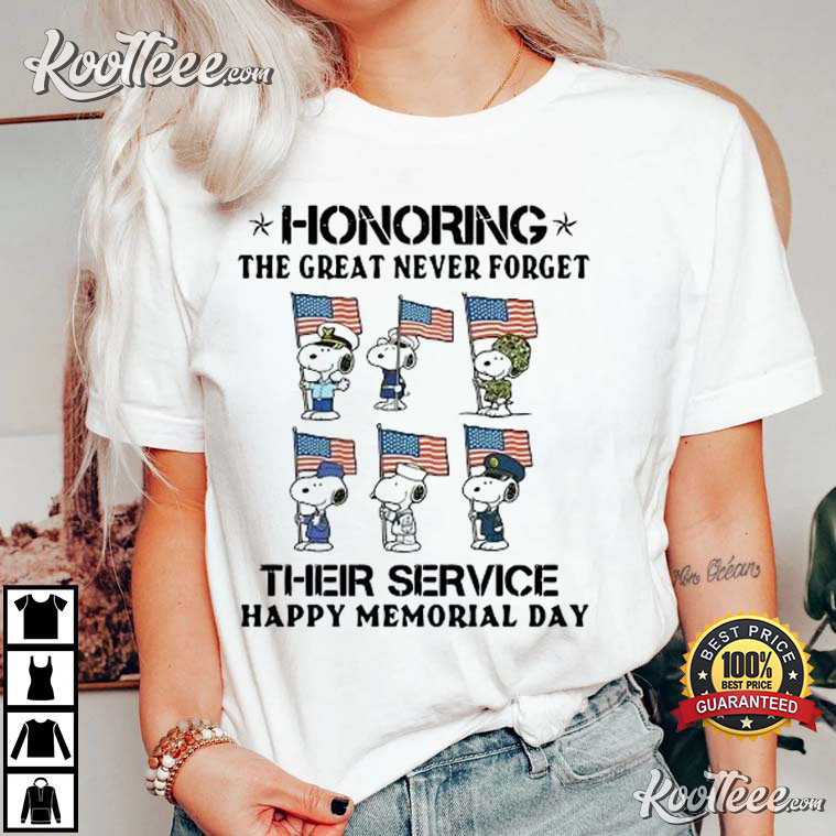 Snoopy Honoring The Great Never Forget Memorial Day T-Shirt