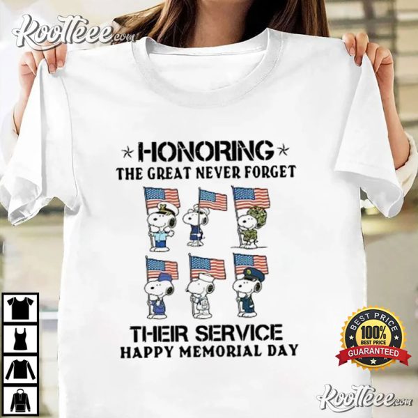 Snoopy Honoring The Great Never Forget Memorial Day T-Shirt