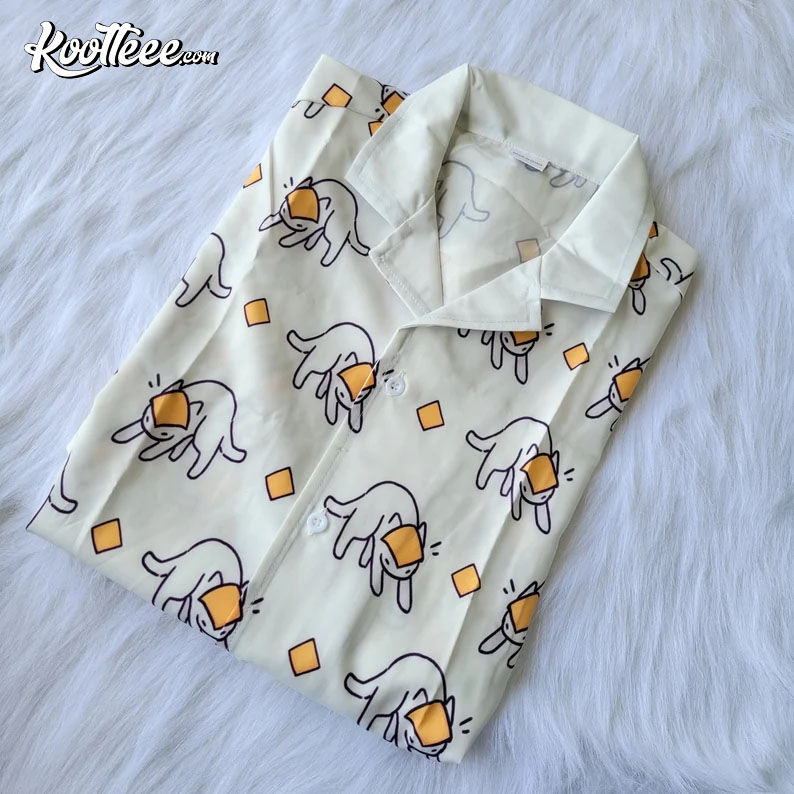 Cheesecat Button Up Hawaiian Shirt