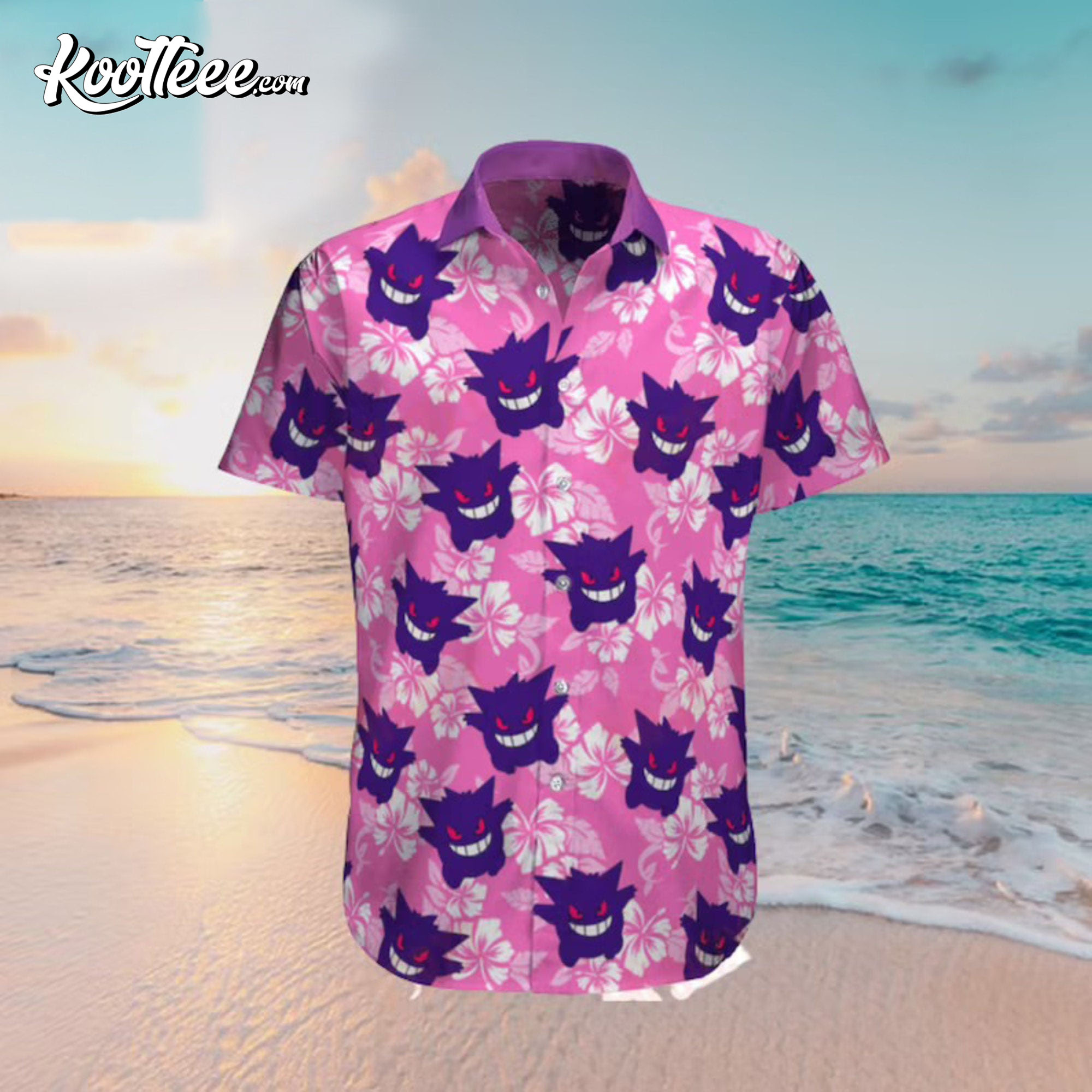 Gengar Pokemon Tropical Beach Hawaiian Shirt