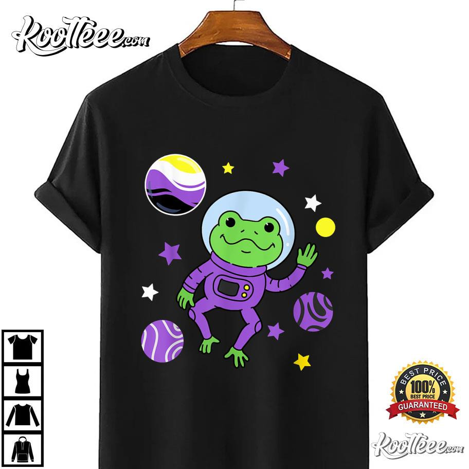 Nonbinary Pride Frog In Space Nonbinary T-Shirt