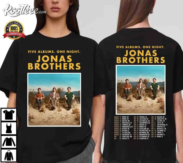 Jonas Brothers Five Albums One Night The Tour 2023 T-Shirt