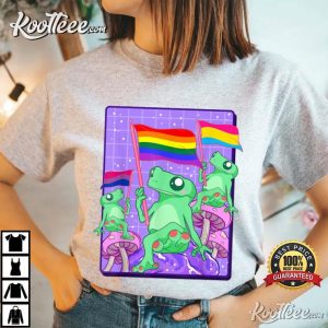 LGBTQ Frog Ally Pride Pansexual Bisexual Flag Cute T Shirt 1
