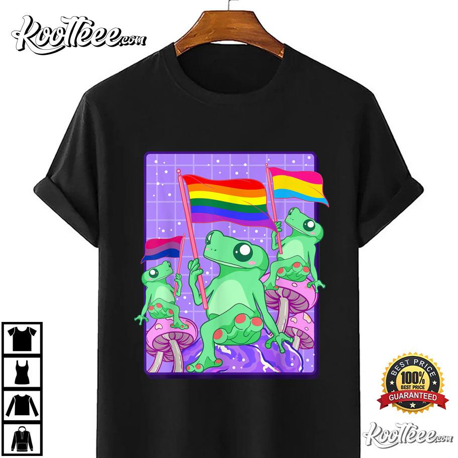 LGBTQ Frog Ally Pride Pansexual Bisexual Flag Cute T-Shirt