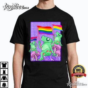 LGBTQ Frog Ally Pride Pansexual Bisexual Flag Cute T Shirt 3
