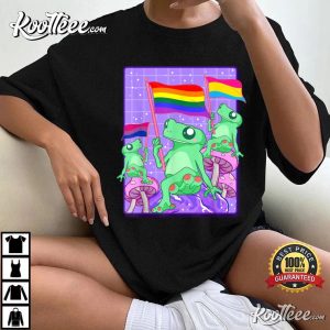 LGBTQ Frog Ally Pride Pansexual Bisexual Flag Cute T Shirt 4