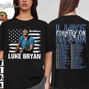 Luke Bryan US Flag Country On Tour 2023 T Shirt 1
