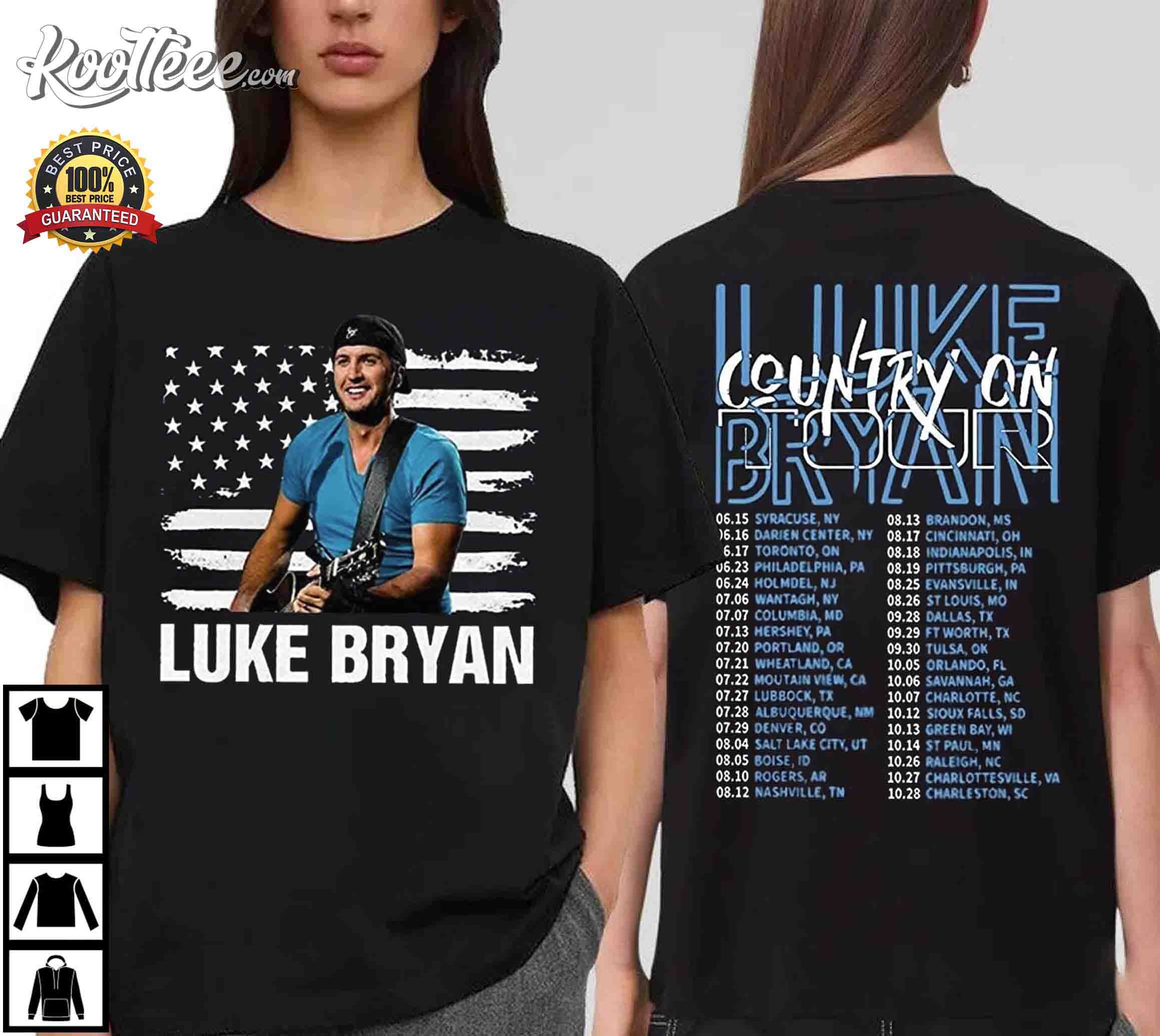 Luke Bryan US Flag Country On Tour 2023 T-Shirt