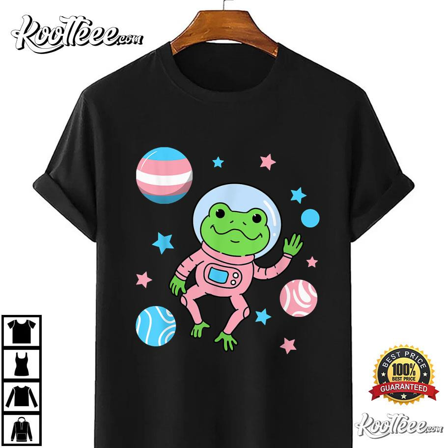 Trans Pride Frog In Space Transgender T-Shirt