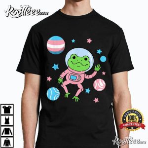 Trans Pride Frog In Space Transgender T Shirt 3