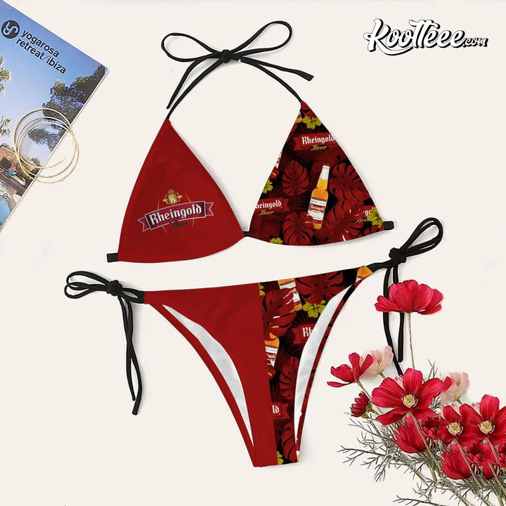 Red Rheingold Beer Bikini Set Swimsuit Beach