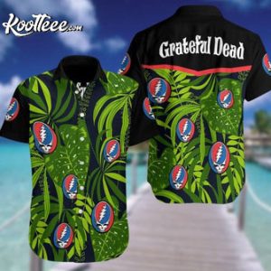 Grateful Dead Aloha Dancing Bear Pattern Grateful Dead Hawaiian T-shirt