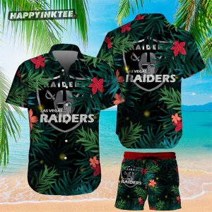 Las Vegas Raiders Hawaiian Shirt And Shorts 1