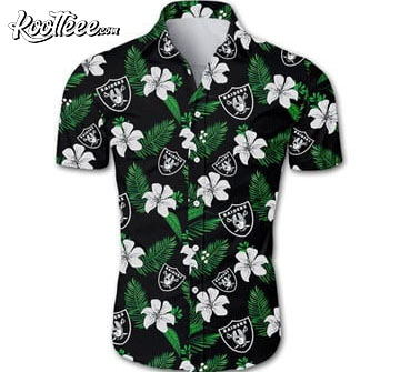 Las Vegas Raiders Leaf And Flower Pattern Hawaiian Shirt