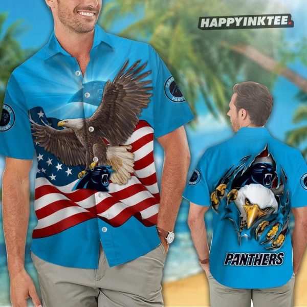 Carolina Panthers Flag American Hawaiian Shirt