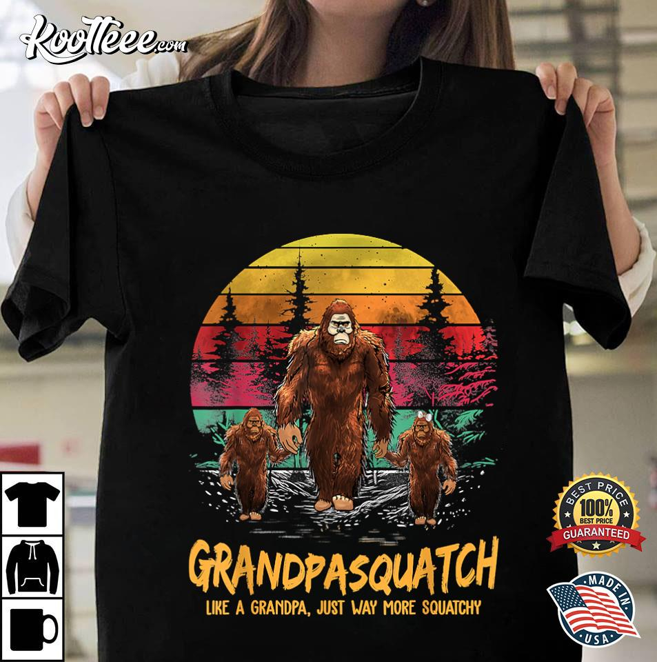Grandpa Squatch Like A Grandpa Just Way More Squatchy Retro T-Shirt