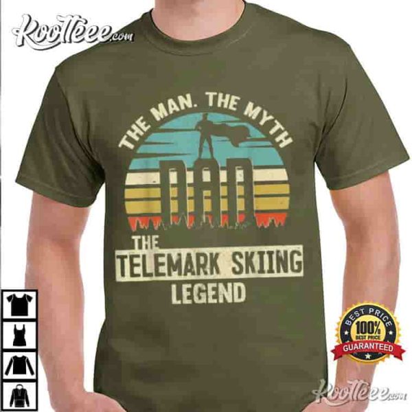 Man Myth Legend Dad Telemark Skiing T-Shirt