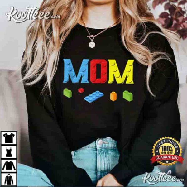 Mom Master Building Bricks Blocks Family Set Parents T-Shirt