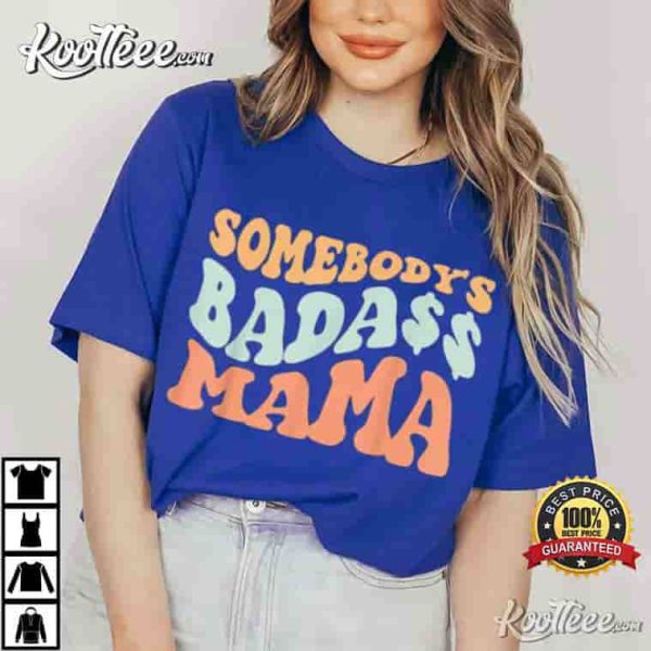 Somebody’s Badass Mama Retro Wavy Vintage T-Shirt