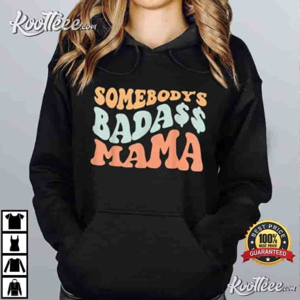 Somebody’s Badass Mama Retro Wavy Vintage T-Shirt