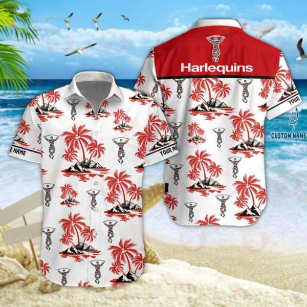 Harlequins Premiership Rugby Hawaiian Shirt