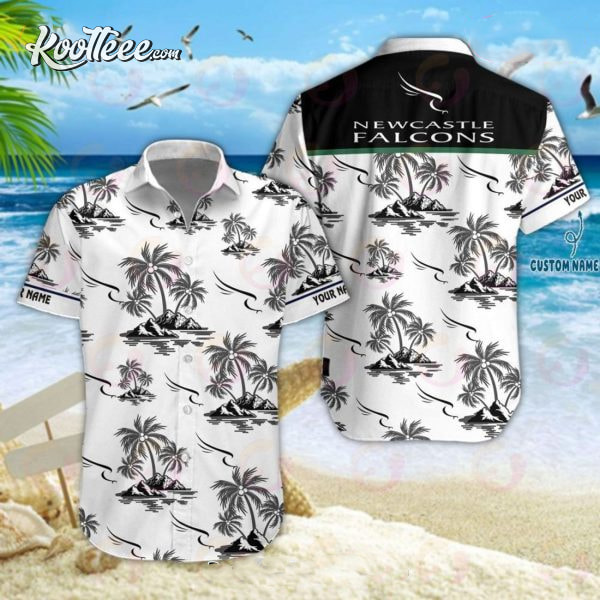 Newcastle Falcons Premiership Rugby Hawaiian Shirt
