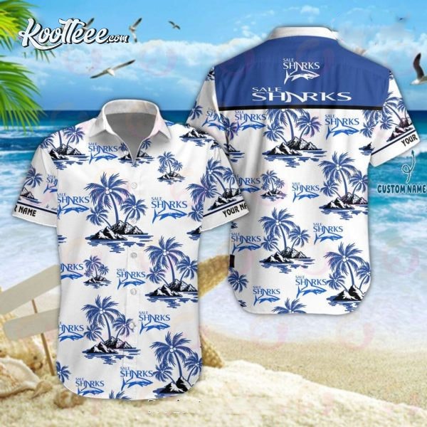 Sale Sharks Custom Name Hawaiian Shirt and Shorts