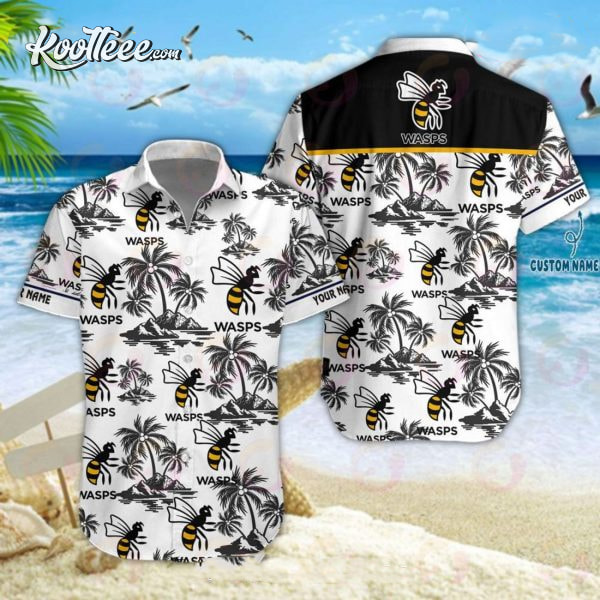 Wasps RFC Premiership Rugby Custom Name Hawaiian Shirt