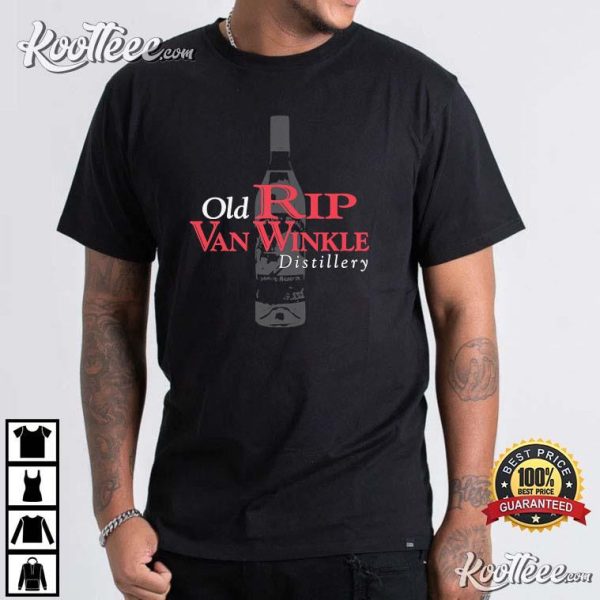Mens Old Rip Van Winkle Distillery Pappy Bourbon T-Shirt