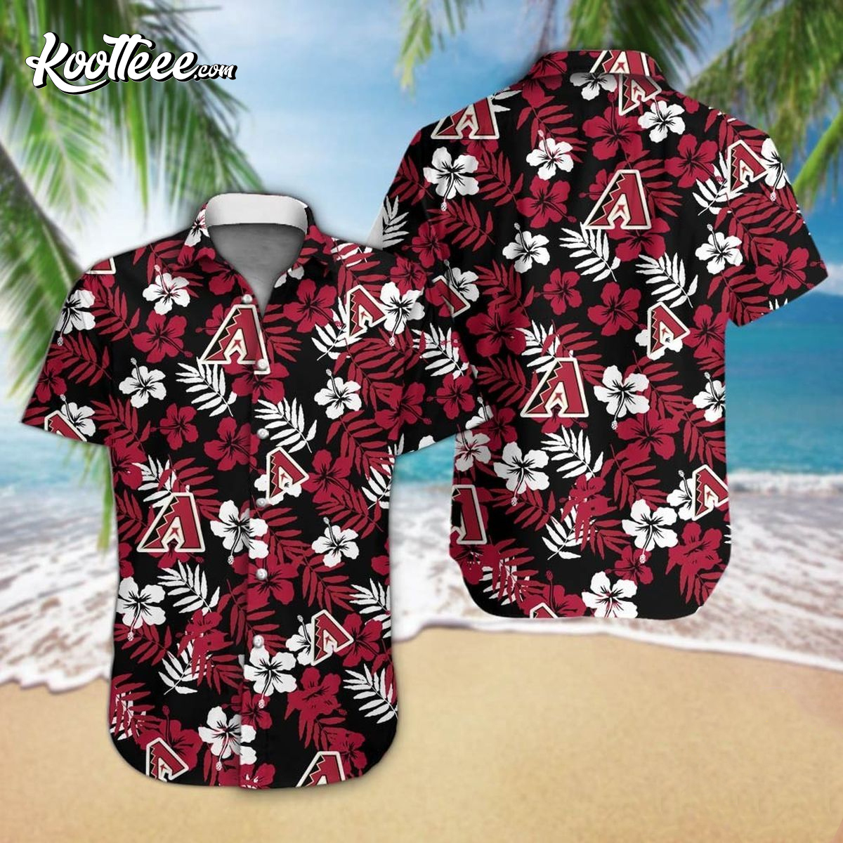 Mlb Arizona Diamondbacks Red Gray Coconut Trees Trendy Hawaiian Shirt Aloha  Shirt - Trendy Aloha