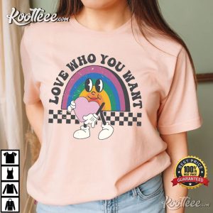 LGBTQ Love Who You Want Retro Distressed T-Shirt