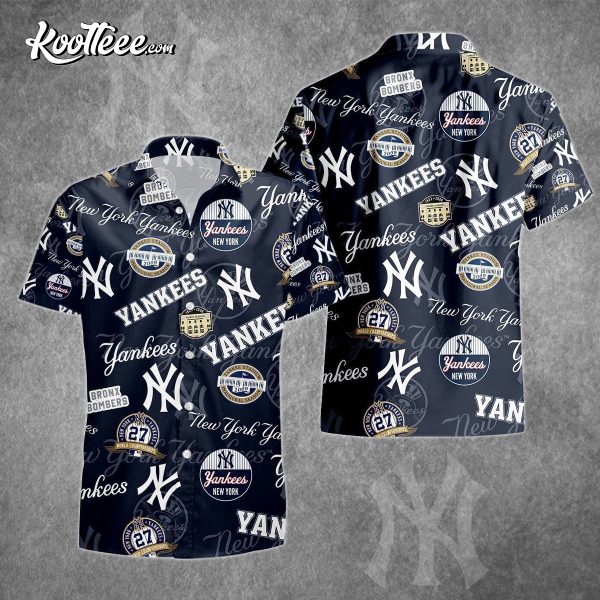 Yankees New York Baseball Floral Aloha Hawaiian Shirt