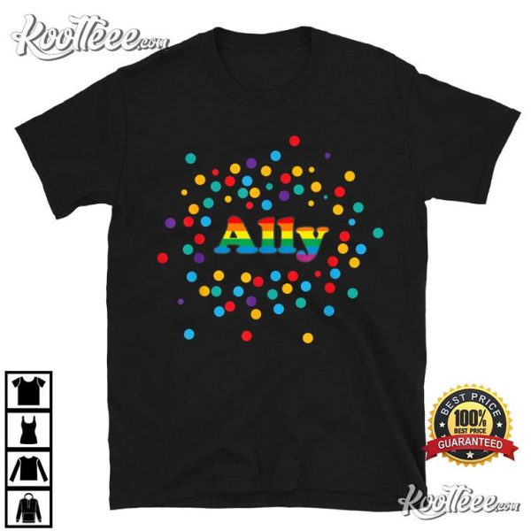 Proud Ally Pride Gay LGBTQ Ally Rainbow T-Shirt