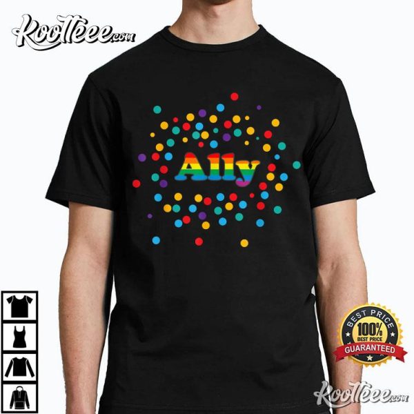Proud Ally Pride Gay LGBTQ Ally Rainbow T-Shirt