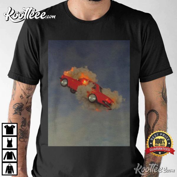90’s Vintage Exploding And Flying Car Unisex T-Shirt