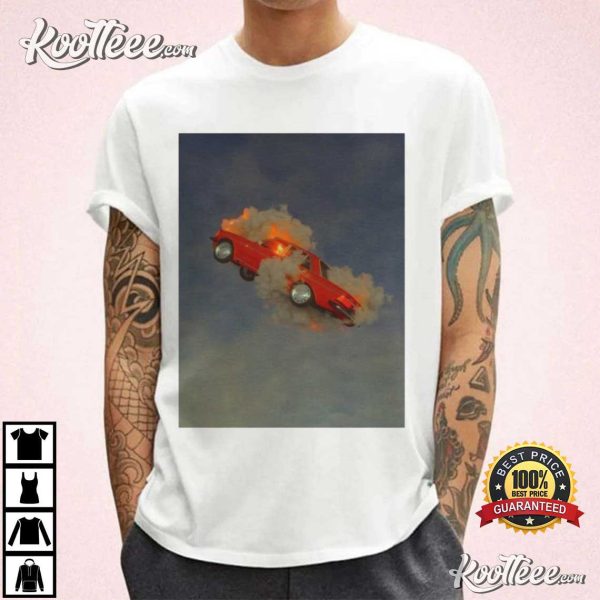 90’s Vintage Exploding And Flying Car Unisex T-Shirt