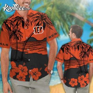 Cincinnati Bengals Coconut Island Hibiscus Hawaiian Shirt And Shorts