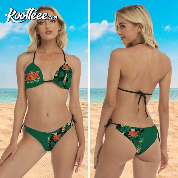Green Dos Equis Bikini Set Swimsuit Beach