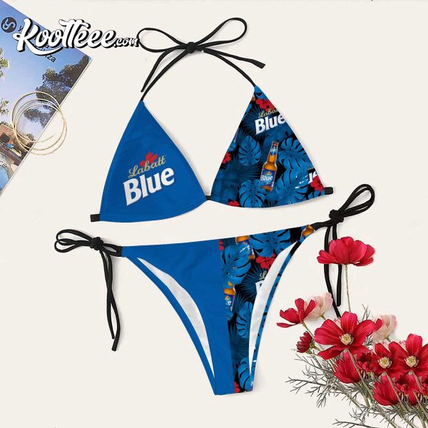 Monstera Deliciosa Labatt Blue Bikini Set Swimsuit Beach