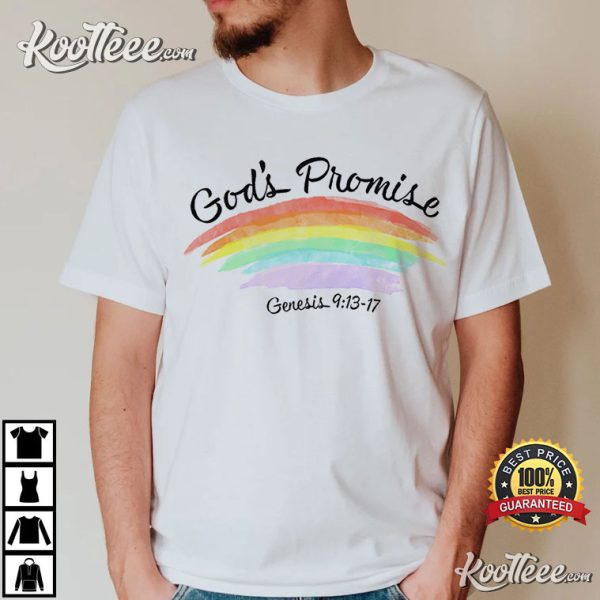 God’s Promise Rainbow Genesis 913-17 Bible Verse T-Shirt