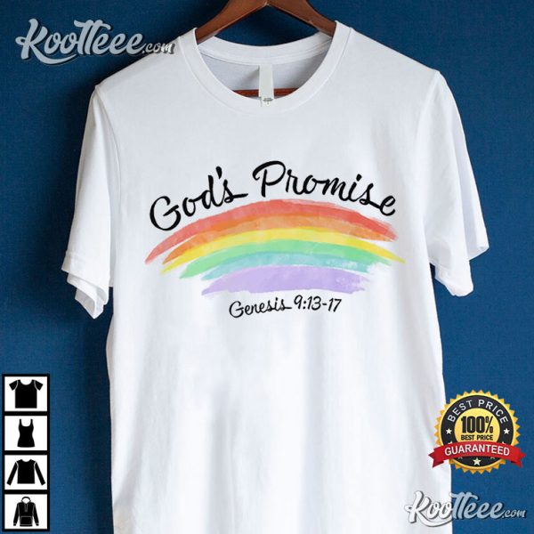 God’s Promise Rainbow Genesis 913-17 Bible Verse T-Shirt