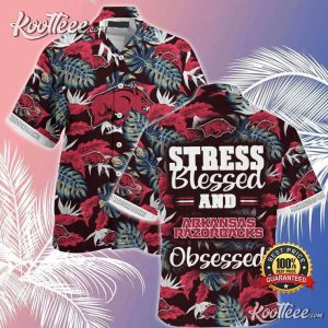 Arkansas Razorbacks Stress Obsessed For Fans Summer Hawaiian Shirt