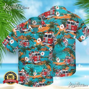 Fire Truck Summer Firefighter Summer Hawaiian Shirt